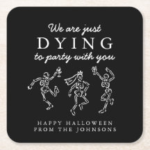 Skurrile handgezeichnete Skelette Halloween-Party
