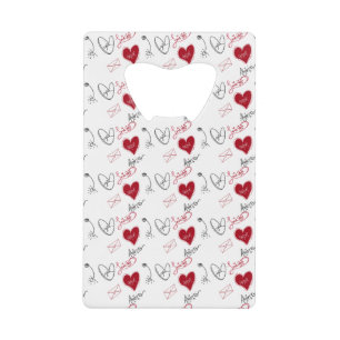 Skurrile Handgezeichnete Valentinstag-  Geldbeutel Flaschenöffner
