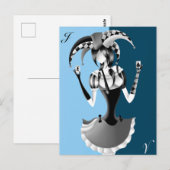 Skurrile Hofnarr Hellblaue Postkarte (Vorne/Hinten)