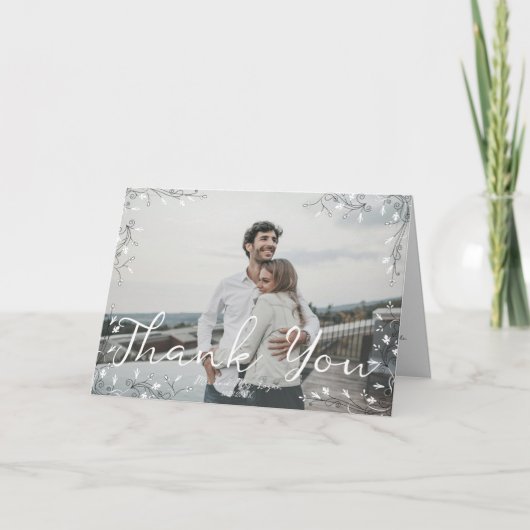 Skurrile illustrierte moderne handgeschriebene Sch Dankeskarte (Vorderseite)