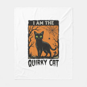 Skurrile Katze Halloween Vintage Gravur T-Shirt De Fleecedecke