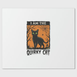 Skurrile Katze Halloween Vintage Gravur T-Shirt De Geschenkpapier
