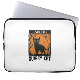 Skurrile Katze Halloween Vintage Gravur T-Shirt De Laptopschutzhülle