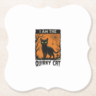 Skurrile Katze Halloween Vintage Gravur T-Shirt De Untersetzer