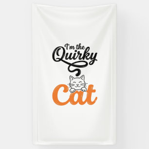 Skurrile Katze Vintage Gravur Katzenliebhaber Desi Banner