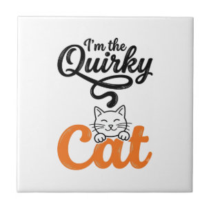 Skurrile Katze Vintage Gravur Katzenliebhaber Desi Fliese