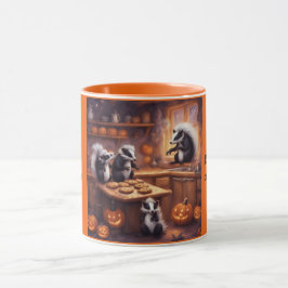 Skurrile kleine Stinktiere backen Halloween-Lecker Tasse