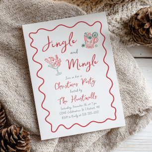 Skurrile Kritzel-Jingle-Mingle-Weihnachtsfeier Einladung