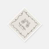 Skurrile Kritzeleien Handgezeichneter Welliger Rah Serviette (Ecke)