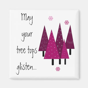 Skurrile lila Weihnachtsbäume Magnet