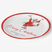 Skurrile lustige Santa Claus Script Schrift Weihna Pappteller (Schrägansicht)