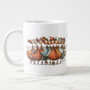 Skurrile Neun Damen tanzen 12 Tage Weihnachten Jumbo-Tasse