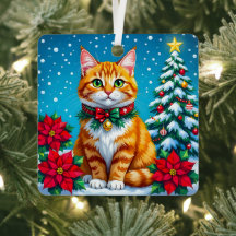 Skurrile Orange Katze und individuelle Weihnachtsb