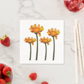 Skurrile Orange-Rote-Blumen-Blumenparty Serviette (Beispiel)