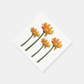 Skurrile Orange-Rote-Blumen-Blumenparty Serviette (Ecke)