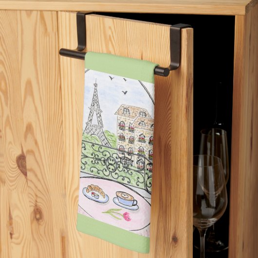Skurrile Pariser Eiffelturm-Besteck Geschirrtuch (Drittel gefaltet)