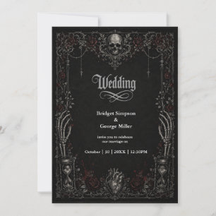 Skurrile Pastell-Gotik-Kawaii-Hochzeit Einladung