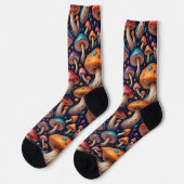 Skurrile Pilz-Crew-Socken Socken (Linkes Detail)