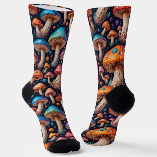 Skurrile Pilz-Crew-Socken Socken (Gewinkelt)