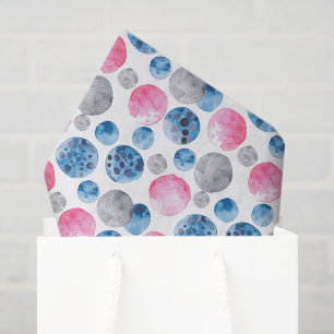 Skurrile rosa blaue graue Punkte Geburtstag Seidenpapier