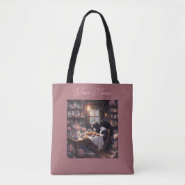 Skurrile Skunk-Teestube Bücher und Rosen Sommer Tasche
