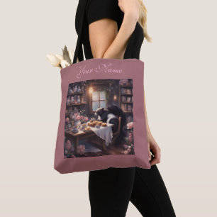 Skurrile Skunk-Teestube Bücher und Rosen Sommer Tasche