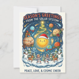 Skurrile Solar-System-Weihnachtsfeier mit Leuten Magneteinladung