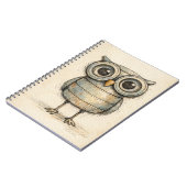 Skurrile Steampunk-Eulen-Illustration Notizblock (Linke Seite)