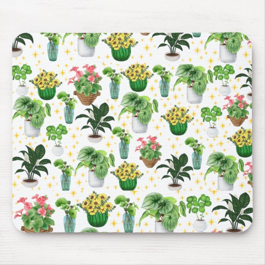 Skurrile Topfpflanzen-Decke Mousepad (Vorne)