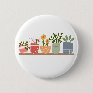 Skurrile Topfpflanzen Gartenliebhaber Button