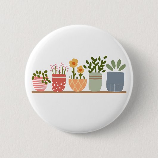 Skurrile Topfpflanzen Gartenliebhaber Button (Vorderseite)