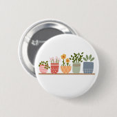 Skurrile Topfpflanzen Gartenliebhaber Button (Vorne & Hinten)