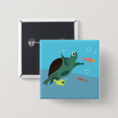 Skurrile tropische Fisch-Ozean-Kunst Button (Vorne & Hinten)