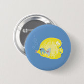 Skurrile tropische Fisch-Ozean-Kunst Button (Vorne & Hinten)