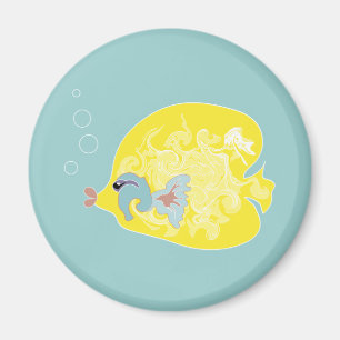Skurrile tropische Fisch-Ozean-Kunst Magnet