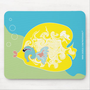 Skurrile tropische Fisch-Ozean-Kunst Mousepad