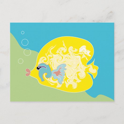 Skurrile tropische Fisch-Ozean-Kunst Postkarte (Vorderseite)