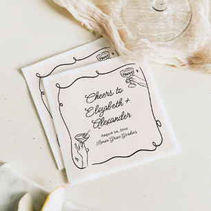 Skurrile und wunderliche Cocktail-Hochzeit Serviette