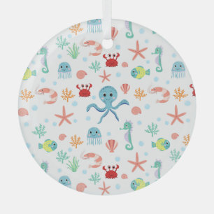 Skurrile Unterwasser-Meereslebewesen Ornament Aus Glas