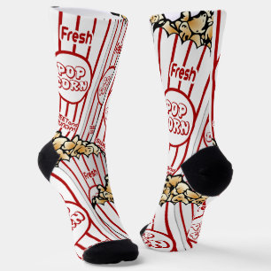 Skurrile Vintage-Kino-Popcornbehälter Socken