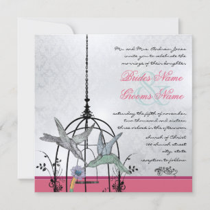 Skurrile Vintage-Vogelkäfig-Hochzeitseinladungen Einladung