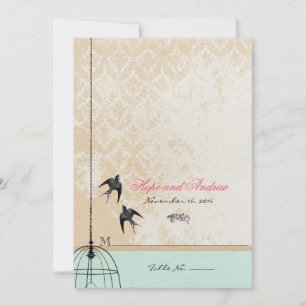 Skurrile Vintage-Vogelkäfig-Hochzeitseinladungen Einladung