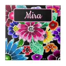 Skurrile Volkskunst-Blumen Florale Personalisierte