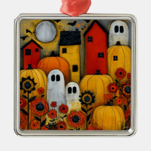 Skurrile Volkskunst-Halloween-Patch Ornament Aus Metall