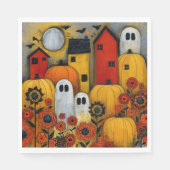 Skurrile Volkskunst Halloween-Patch Serviette (Vorderseite)