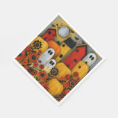 Skurrile Volkskunst Halloween-Patch Serviette (Ecke)