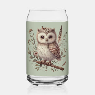Skurrile Wald-Eulen-Botanik-Illustration Dosenglas