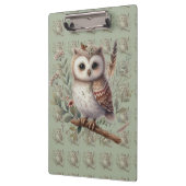 Skurrile Wald-Eulen-Botanik-Illustration Klemmbrett (Links)