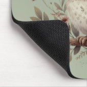 Skurrile Wald-Eulen-Botanik-Illustration Mousepad (Ecke)
