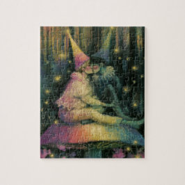 Skurrile Wald-Pilz-Fee-Traum-Romantik-Kunst Puzzle